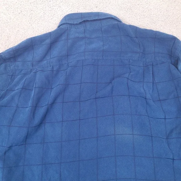 George Sueded Shirt Men's XL Blue‎ Plaid Long Sleeve Button Up Collared Soft - Picture 10 of 10